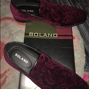 Bolano size 10 Burgundy Paisleys velvet men’s shoe